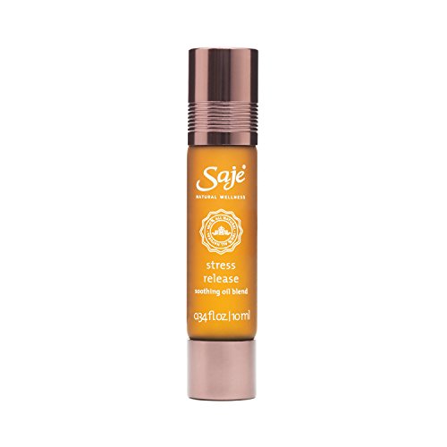 Saje Stress Release Essential Oil Blend, Calms and Soothes Worries, Roll-On Application, 100% Natural (0.34 fl oz)