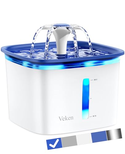 Veken 95oz/2.8L Pet Fountain, Automatic Cat Water Fountain Dog Water Dispenser