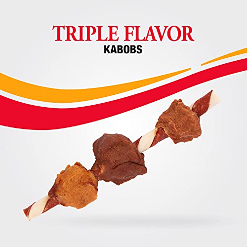 Good 'n' Fun Triple Flavored Rawhide Kabobs for Dogs, 1.5 Pound