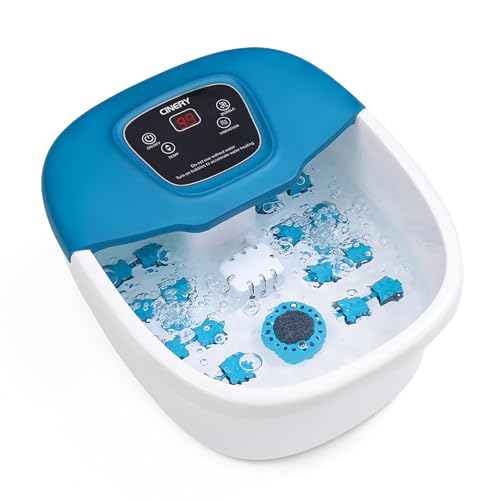 CINERY Foot Spa Bath Massager - Heat, Bubbles, Vibration, & 16 Rollers