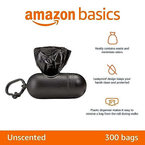 Dog Poop Bags With Dispenser and Leash Clip - 300 Count, 20 Pack