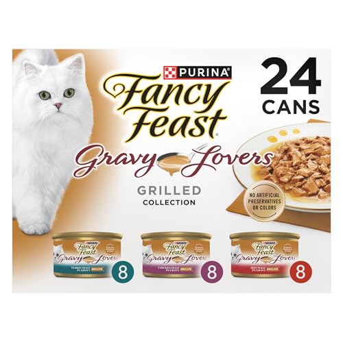 Purina Fancy Feast Gravy Lovers Poultry and Beef Gourmet Wet Cat Food Variety Pack - (Pack of 24) 3 oz. Cans