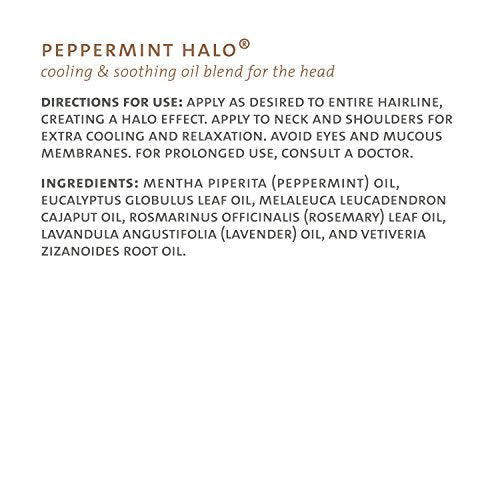 Saje Peppermint Halo Essential Oil Blend, Soothes The Head, Roll-On Application, 100% Natural (0.34 fl oz)