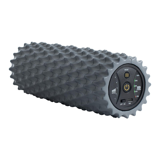 XCOOL Vibrating Foam Roller, 5-Speed Back Roller Foam for Back Pain, High-Density Massage Roller for Muscles, Deep Tissue Soft Foam Roller for Back, Muscle Massage, Exercise, Physical Therapy, Gray