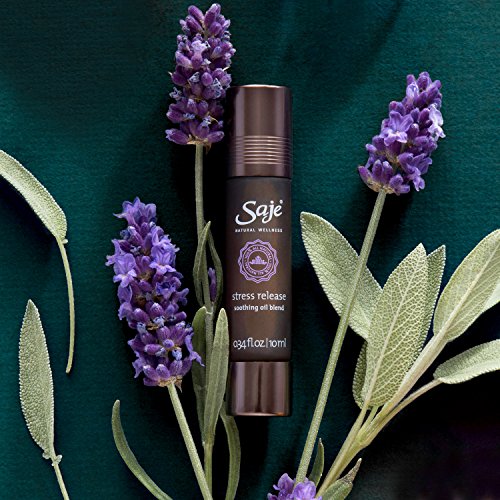 Saje Stress Release Essential Oil Blend, Calms and Soothes Worries, Roll-On Application, 100% Natural (0.34 fl oz)