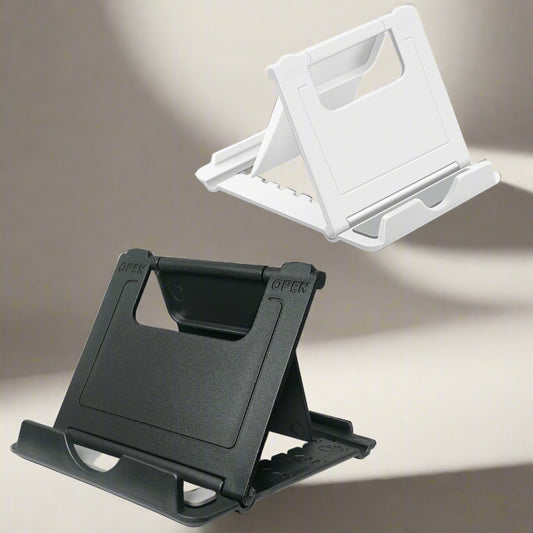 POQOD 2 Pack Foldable Phone Holder for Desk - Black & White