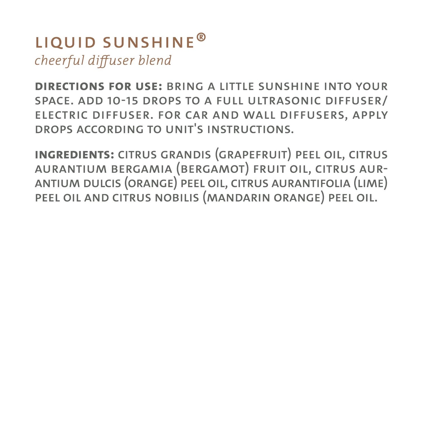 Saje Liquid Sunshine Diffuser Blend, Aromatherapy Essential Oil Blend, 100% Natural (0.34 fl oz)