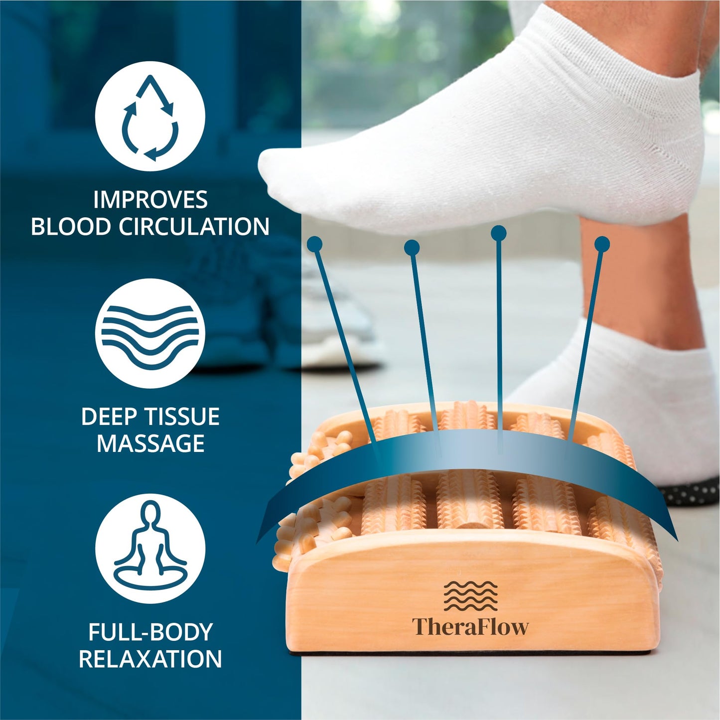 TheraFlow Foot Massager for Plantar Fasciitis Relief Foot Massager for Neuropathy and Foot Massager | Feet Massager for Foot Pain and Foot Roller Massager Plantar Fasciitis Gifts for Mom and Dad