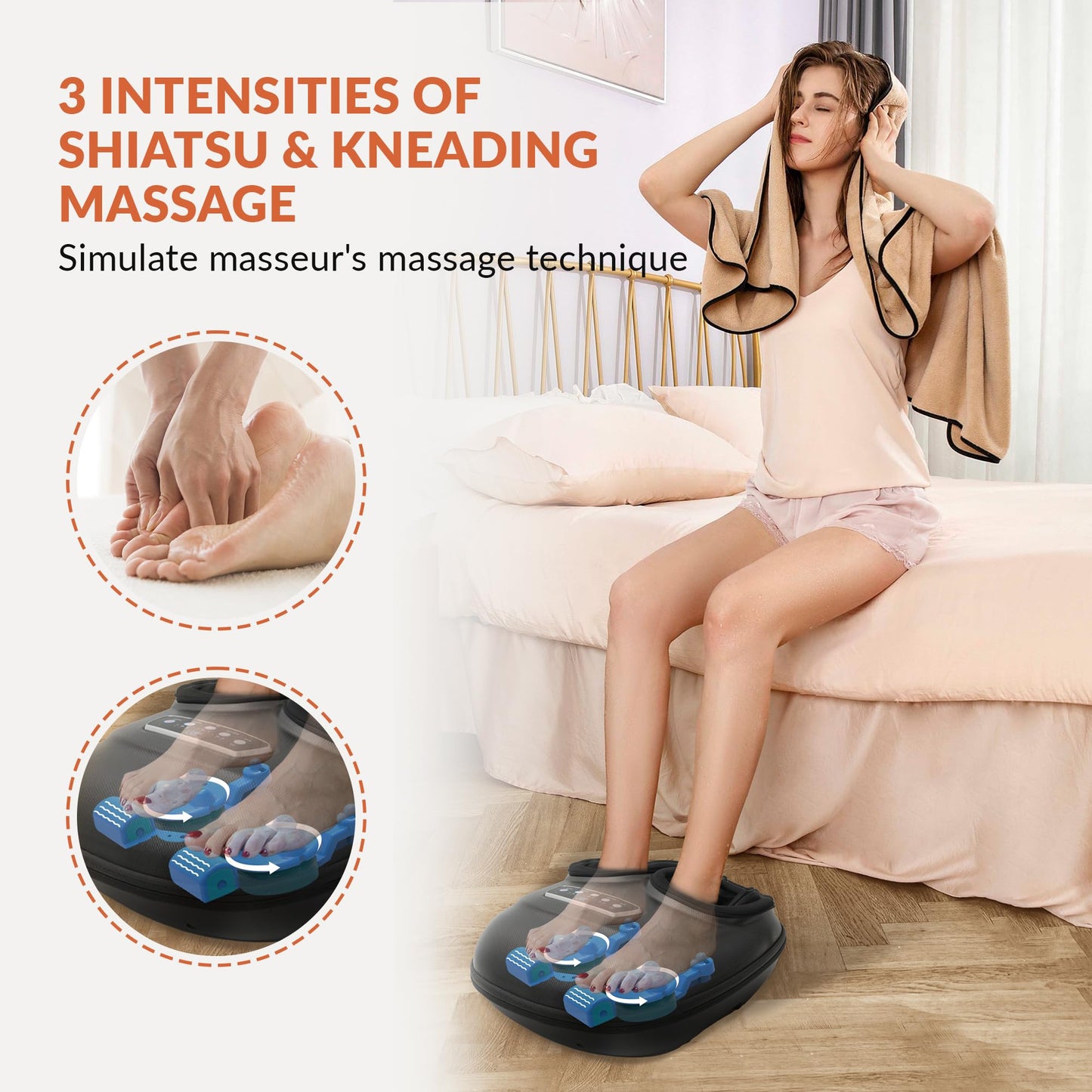 CILI Shiatsu Foot Massager Machine - Heated, Kneading, Compression, Vibration