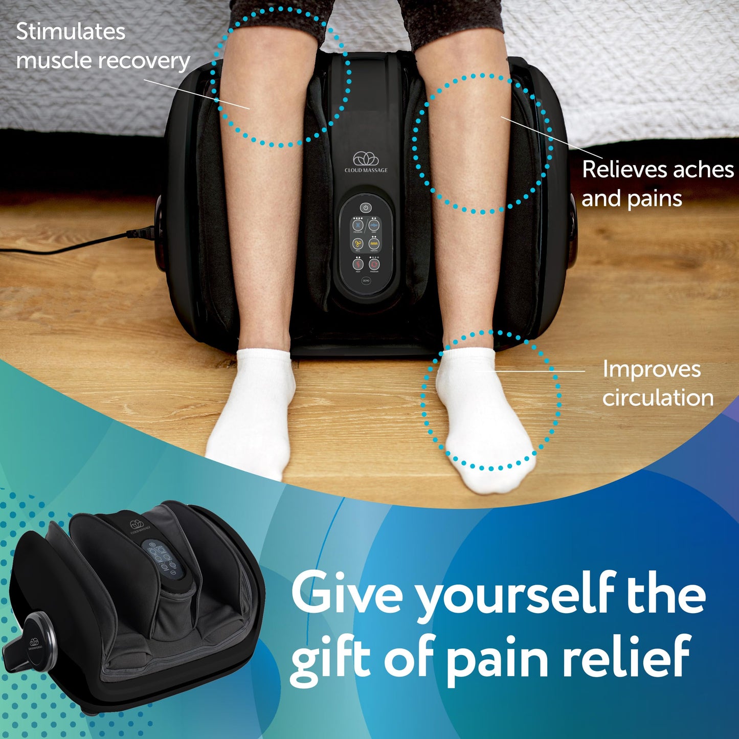 Cloud Massage Shiatsu Foot Massager with Heat - Relaxation & Pain Relief