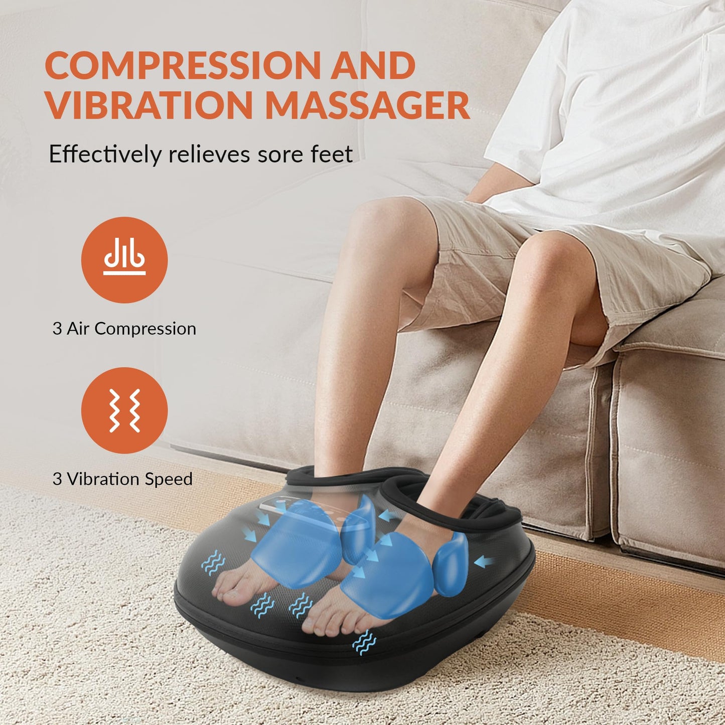 CILI Shiatsu Foot Massager Machine - Heated, Kneading, Compression, Vibration