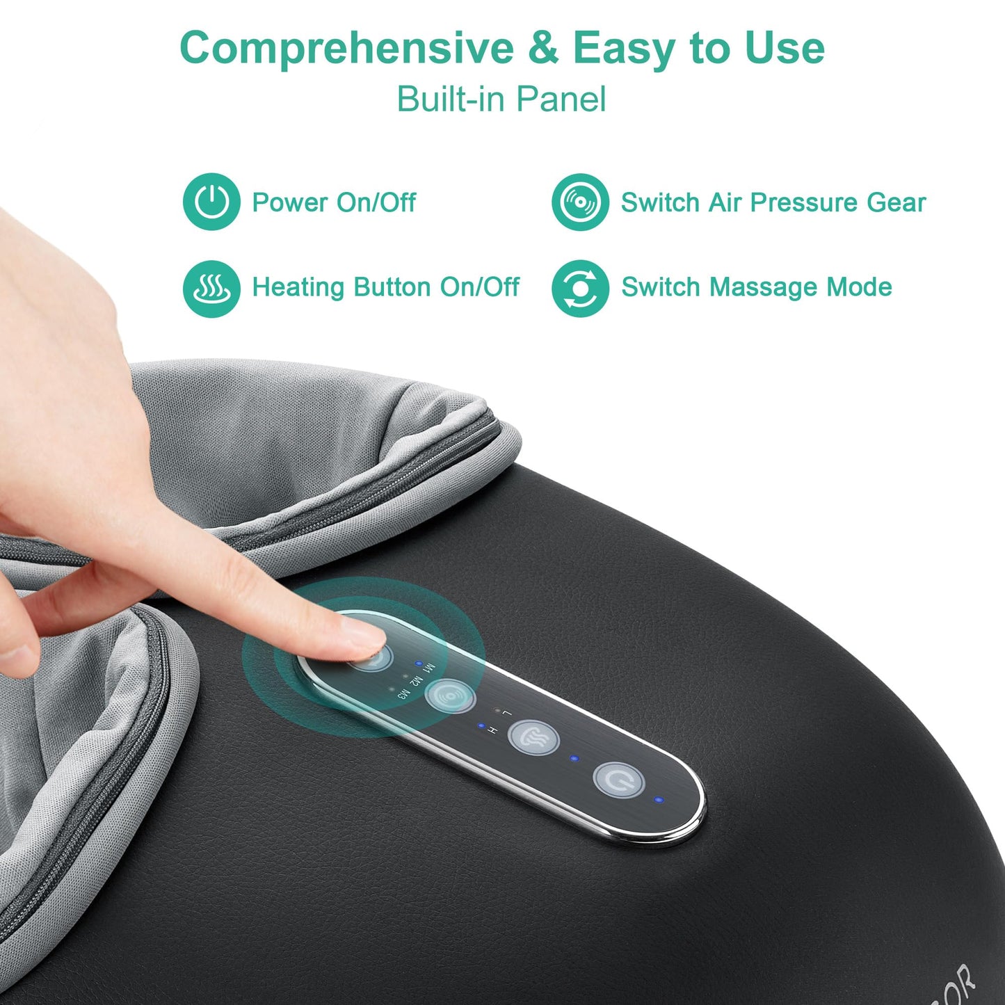 Medcursor Foot Massager Machine with Heat, Delivers Relief for Tired Muscles & Plantar, Deep Kneading Therapy, Multi-Level Settings for Home, Office Use