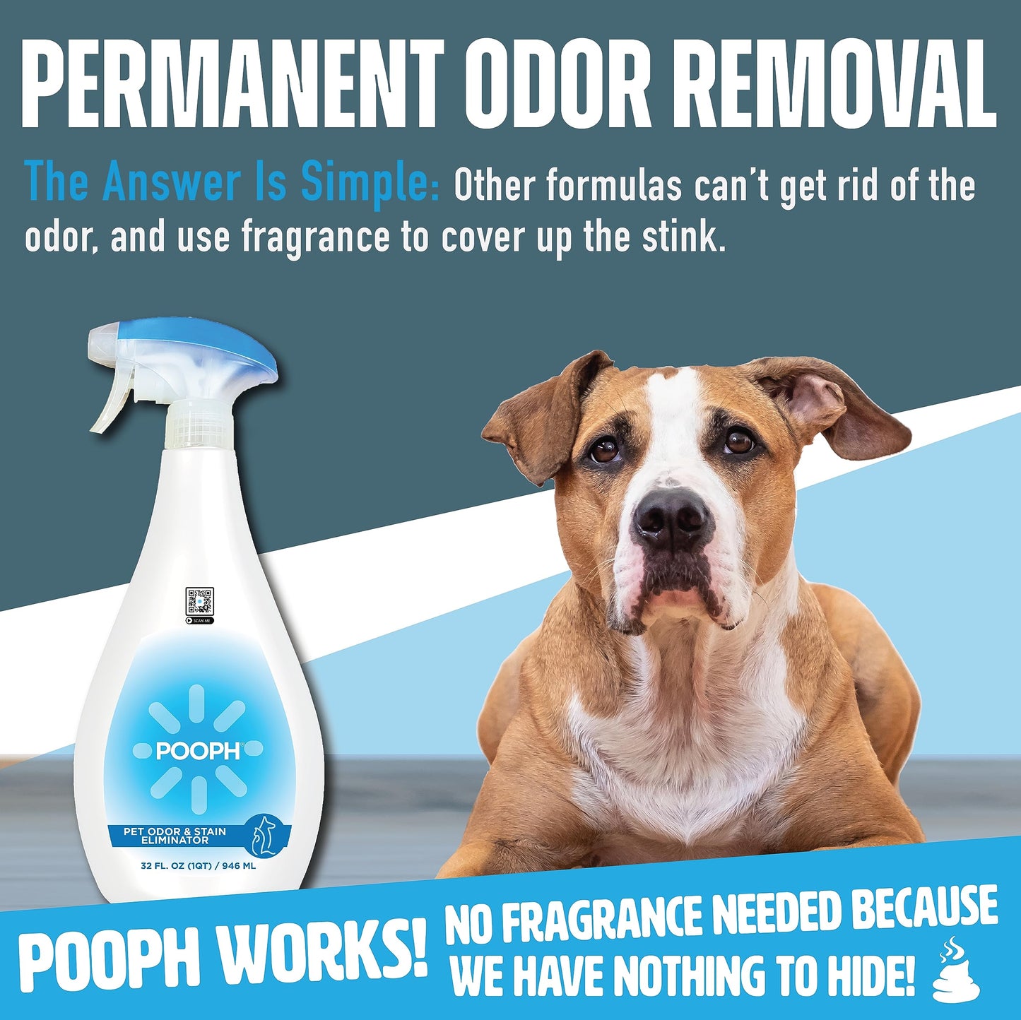 POOPH Pet Odor Eliminator Spray, 32oz - Fragrance-Free, Instant Action